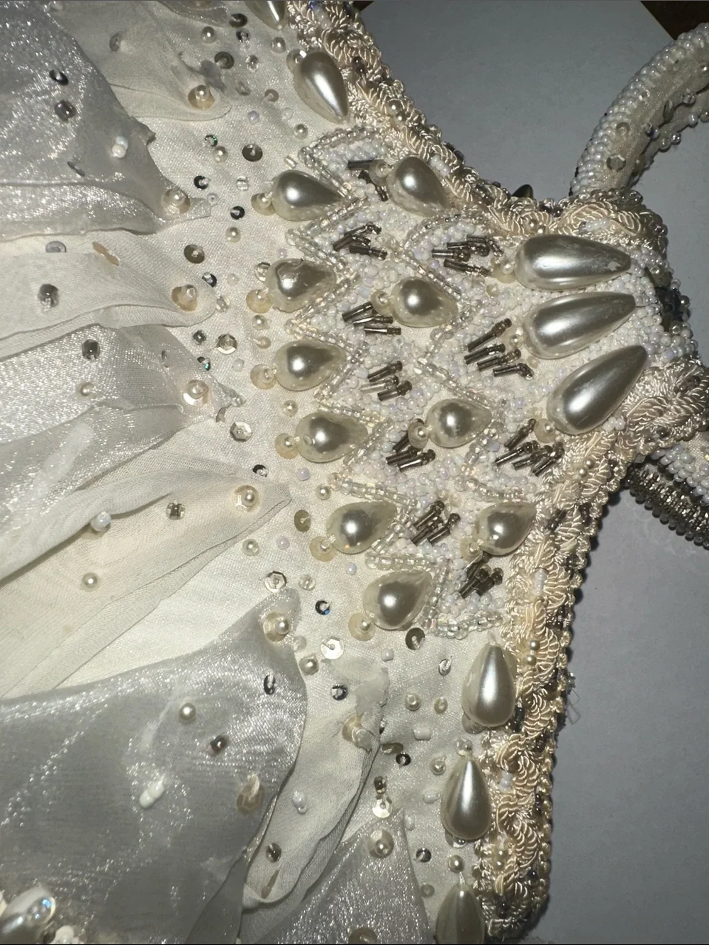 Mary Frances Ivory Beaded Pearl-Embellished Wristlet
